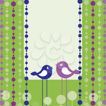 Royalty Free Clipart Image of Colourful Birds Background
