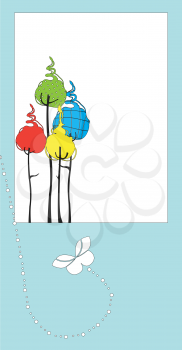 Royalty Free Clipart Image of a Nature Design Greeting Card