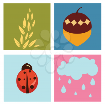 Royalty Free Clipart Image of Cute Nature Card Designs