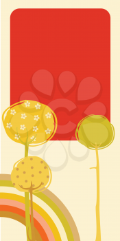 Royalty Free Clipart Image of a Nature Greeting Card