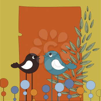 Royalty Free Clipart Image of a Cute Bird Background