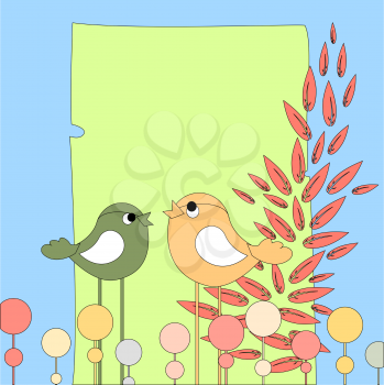 Royalty Free Clipart Image of a Cute Bird Background