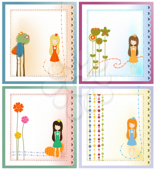 Royalty Free Clipart Image of a Set of Greeting Cards