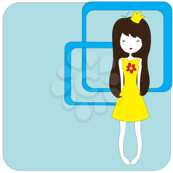 Royalty Free Clipart Image of a Girl Wearing a Crown