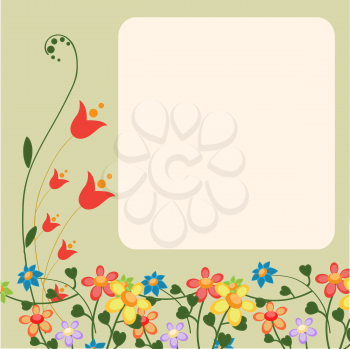 Royalty Free Clipart Image of a Floral Greeting Card