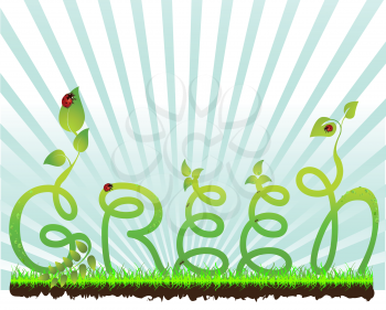 Royalty Free Clipart Image of a Green Concept Background