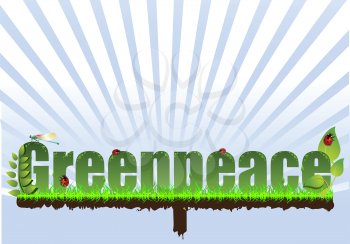 Royalty Free Clipart Image of a Green Peace Background