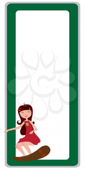 Royalty Free Clipart Image of a Girl on a Skateboard
