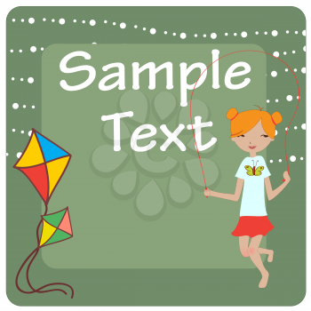 Royalty Free Clipart Image of a Girl Skipping