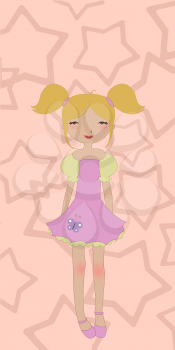 Royalty Free Clipart Image of a  Little Girl