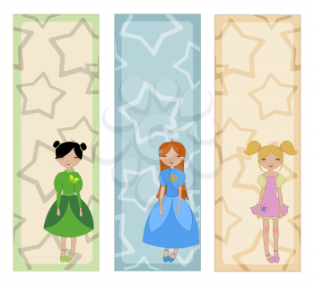 Royalty Free Clipart Image of Little Girls