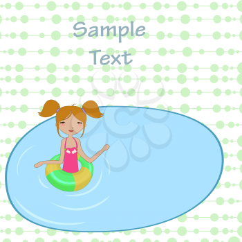 Royalty Free Clipart Image of a Girl in a Swimming Pool