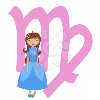 Royalty Free Clipart Image of a Virgo Zodiac Sign