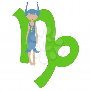 Royalty Free Clipart Image of a Capricorn Zodiac Sign