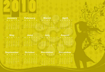 Royalty Free Clipart Image of a Woman on a Calendar