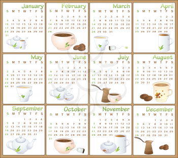 Royalty Free Clipart Image of a Set of Calendars