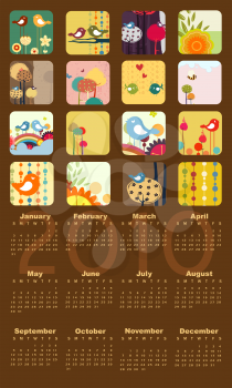 Royalty Free Clipart Image of Colourful 2010 Calendars