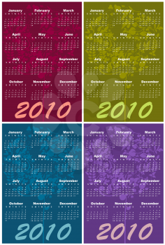 Royalty Free Clipart Image of a Set of 2010 Calendars