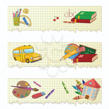 Royalty Free Clipart Image of a Set of School Banners