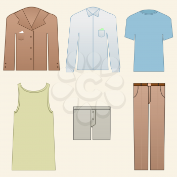 Royalty Free Clipart Image of a Set of Clothing