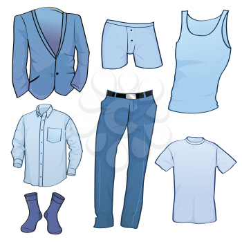 Royalty Free Clipart Image of a Bunch of Clothes