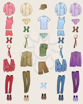 Royalty Free Clipart Image of a Set of Clothes