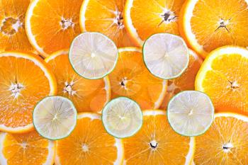 Royalty Free Photo of Orange and Lime Slices