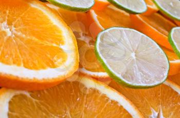 Royalty Free Photo of Orange and Lime Slices