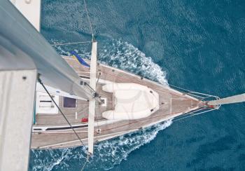 Royalty Free Photo of a Top View of a Sailboat