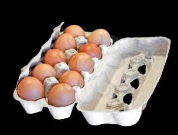 Royalty Free Photo of a Carton of Hen Eggs