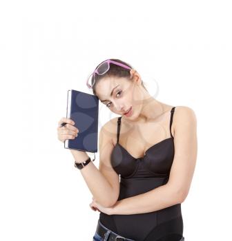 Royalty Free Photo of a Woman Holding a Book