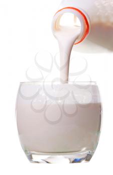 Royalty Free Photo of Milk Being Poured into a Glass