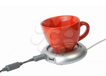 Royalty Free Photo of an USB Warmer With Cup