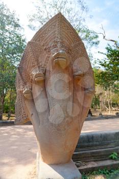 Old naga statue in Beng Mealea temple, Cambodia
