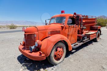Red vintage firefighter's truck