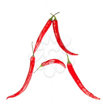 a letter made from chili, with clipping path
