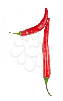 Number 1 made from chili, with clipping path
