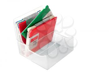 Box with double high density floppies isolated white background