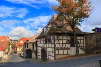 Old timbered house on Bamberg street, Germany
