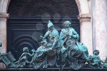 Statues near San Marco Campanile, Venice, Italy
