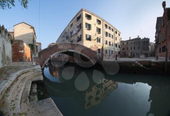 Venetian square and channel with bridge