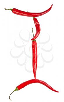 i letter made from chili, with clipping path
