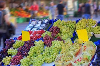 Grapes and raspberry on the european market, Germany
