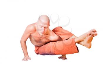 Yoga. Man in  asana , isolated on white background
