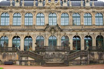 Dresden Zwinger palace stairs and facade, Germany
