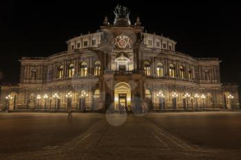 Semper opera house on Theaterplatz in Dresden, Germany
