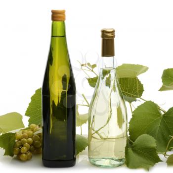 Royalty Free Photo of Bottles of Wine and Grapes