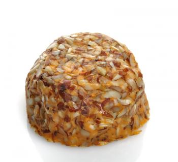 Royalty Free Photo of Cheddar Cheese Spread With Almonds