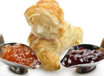 Royalty Free Photo of Croissants and Jam
