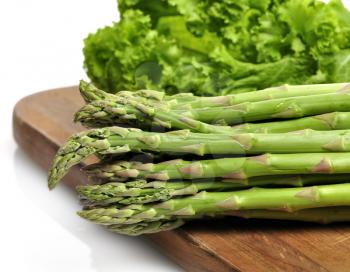 Royalty Free Photo of Lettuce and Asparagus